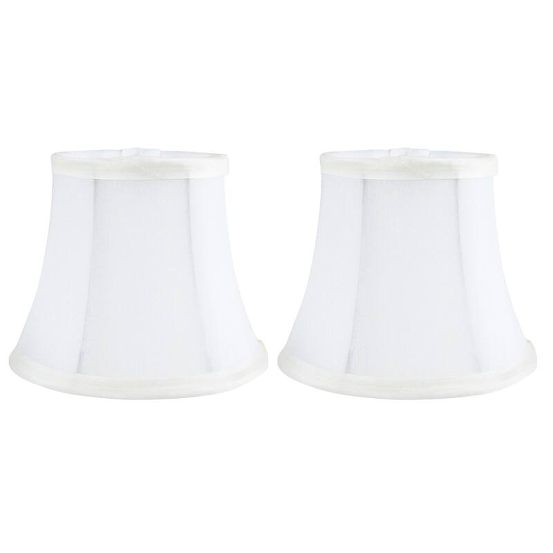 Meriville Faux Silk Clip On Chandelier Lamp Shades, 4-inch by 6-inch by 5-inch - Set of 2 - Off-White
