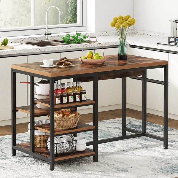 43" Wide Kitchen Island, Kitchen Counter Table with 5 Open Shelves On Sale Bed Bath & Beyond