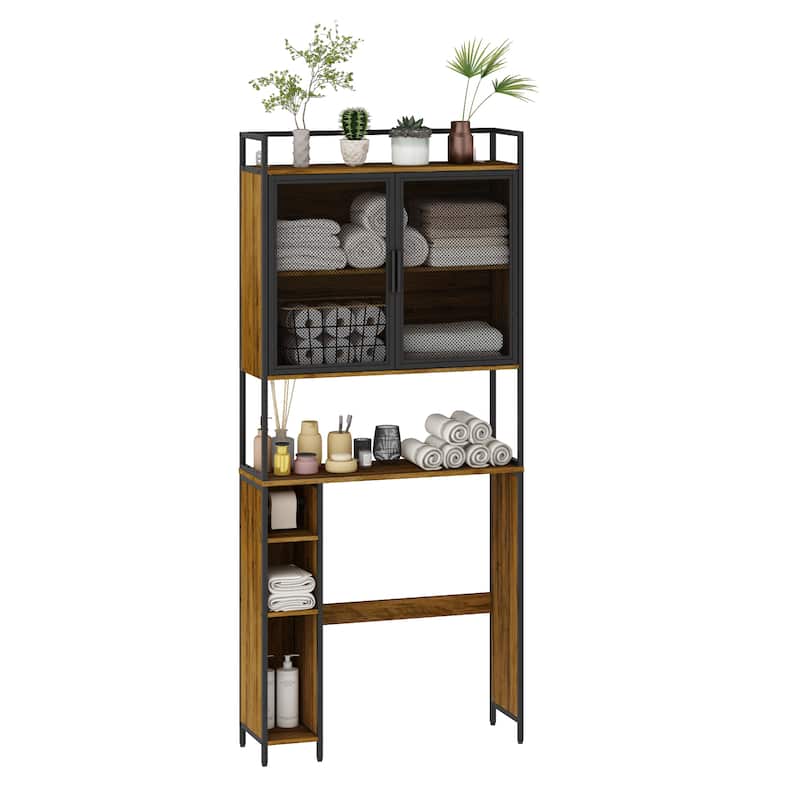 Above Toilet Storage Rack Metal Frame Bathroom Stand Space Saver Shelf