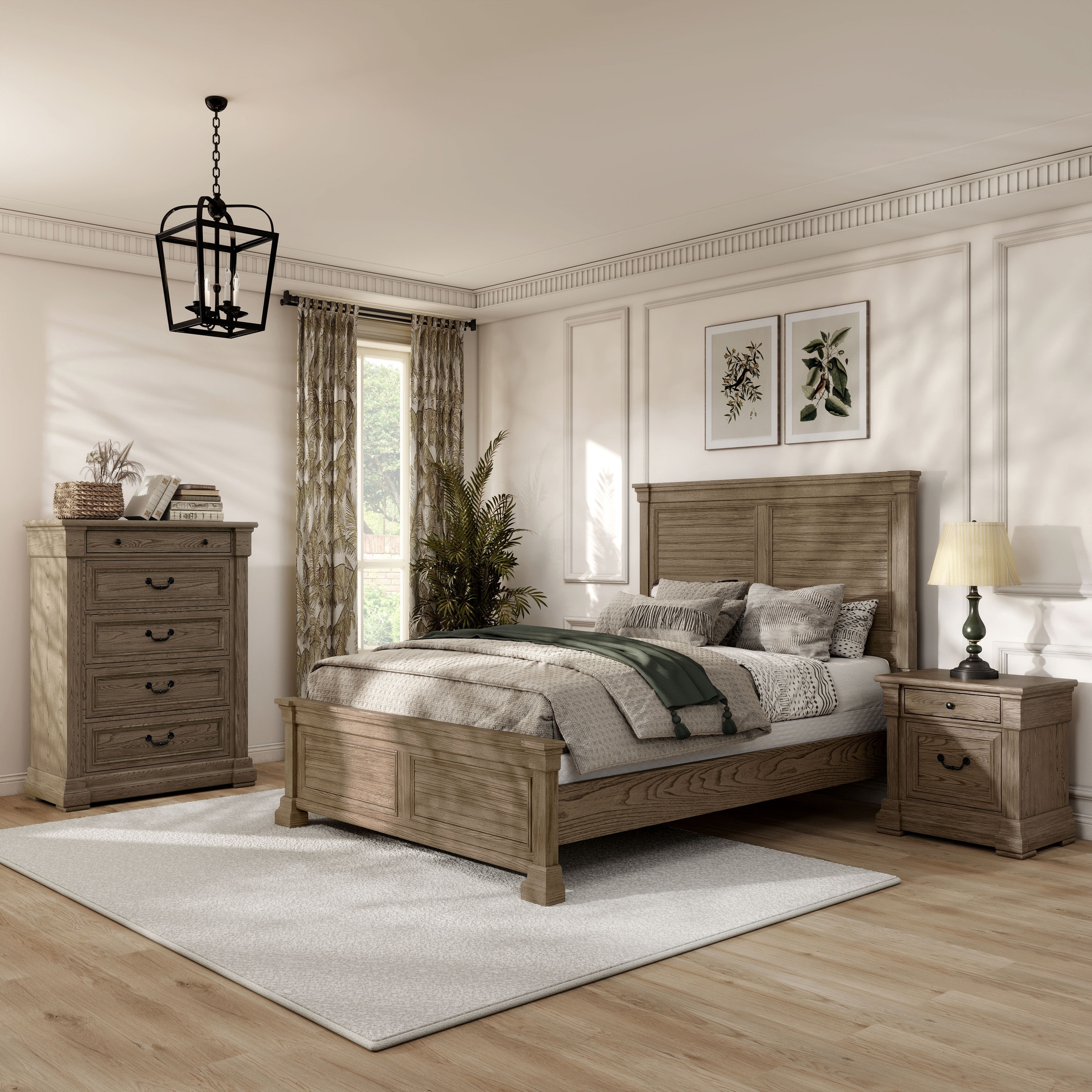 Furniture of America Wacine 3-Piece Weathered Grey Wood Panel Bedroom Set