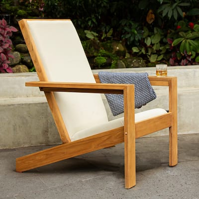 Cambridge Casual Napa Upholstered Teak Wood Modern Adirondack Chair