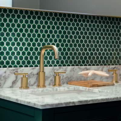 Merola Tile Metro Ion 1" Hex Emerald 10-1/4" x 11-7/8" Porcelain Wall Tile