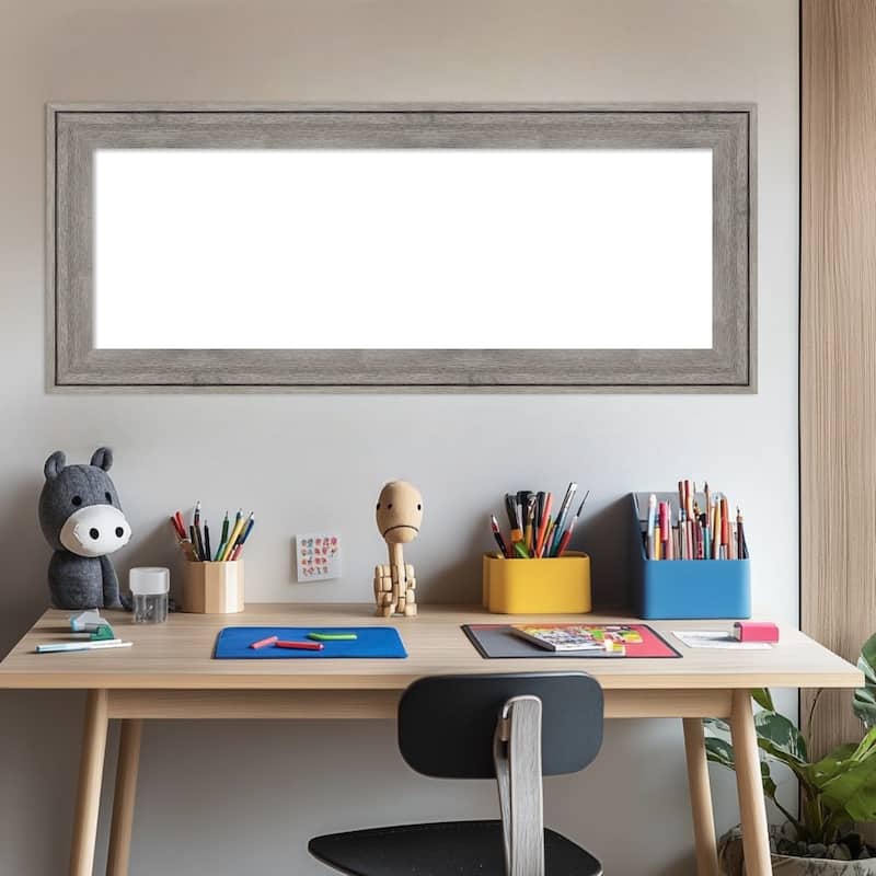 Amanti Art Regis Barnwood Grey Framed Dry Erase Magnetic Board