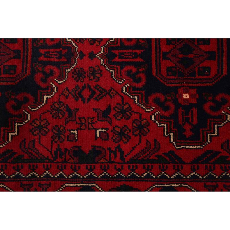 ECARPETGALLERY Hand-knotted Finest Khal Mohammadi Red Wool Rug - 2'8 x 6'11