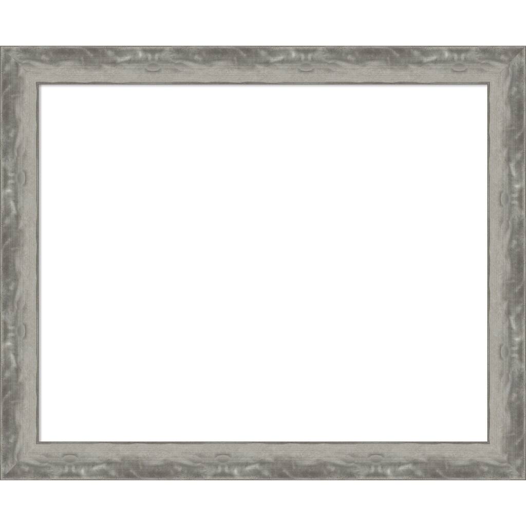 Amanti Art Waveline Silver Narrow Framed Dry Erase Magnetic Board