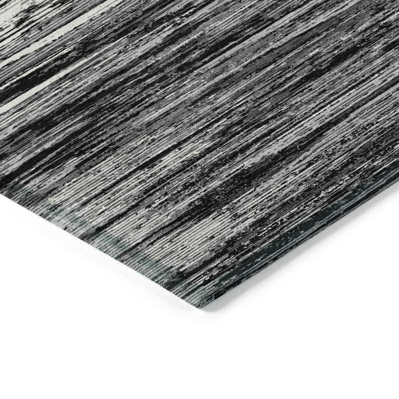 Machine Washable Indoor/ Outdoor Chantille Abstract Stripe Rug
