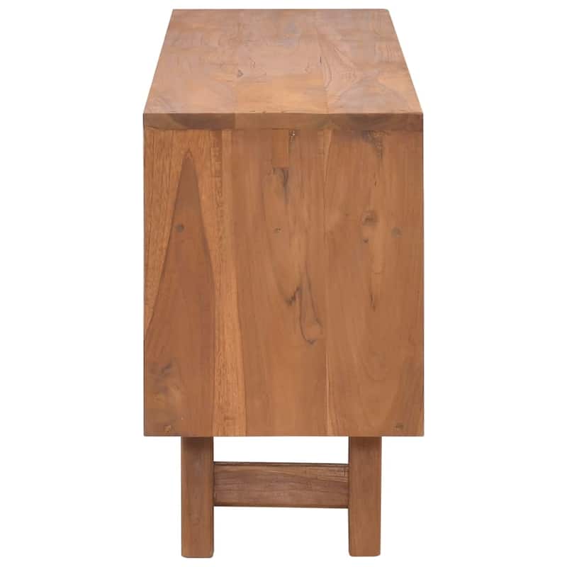 vidaXL TV Cabinet 43.3"x11.8"x19.7" Solid Teak Wood - 43.3" x 11.8" x 19.7" - 43.3" x 11.8" x 19.7"