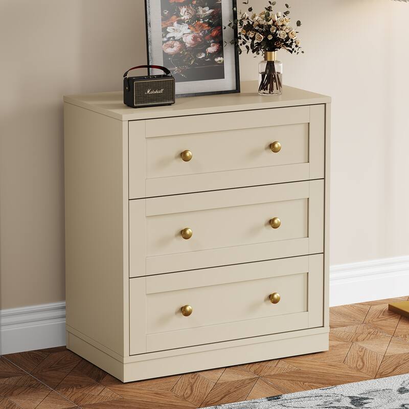 Modern Night Stand Set of 2 with 3 Drawers