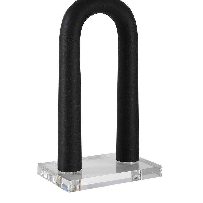 Arched Table Lamp with Tapered Shade - 28.5" - Matte Black