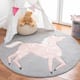 SAFAVIEH Carousel Kids Maronna Unicorn Rug - 3' x 3' Round - Grey/Pink
