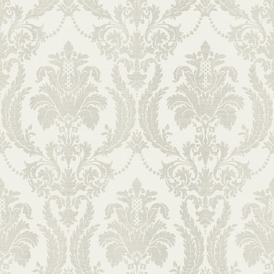 Galerie Wallcoverings Italian Style Classic Floral Damask Vinyl on Non-woven Luster Wallpaper Roll