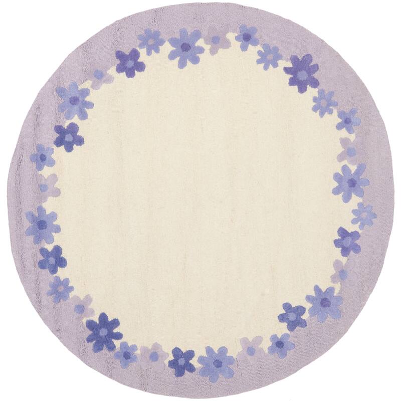 SAFAVIEH Handmade Children's Daisy Kianna Borders Ivory New Zealand Wool
