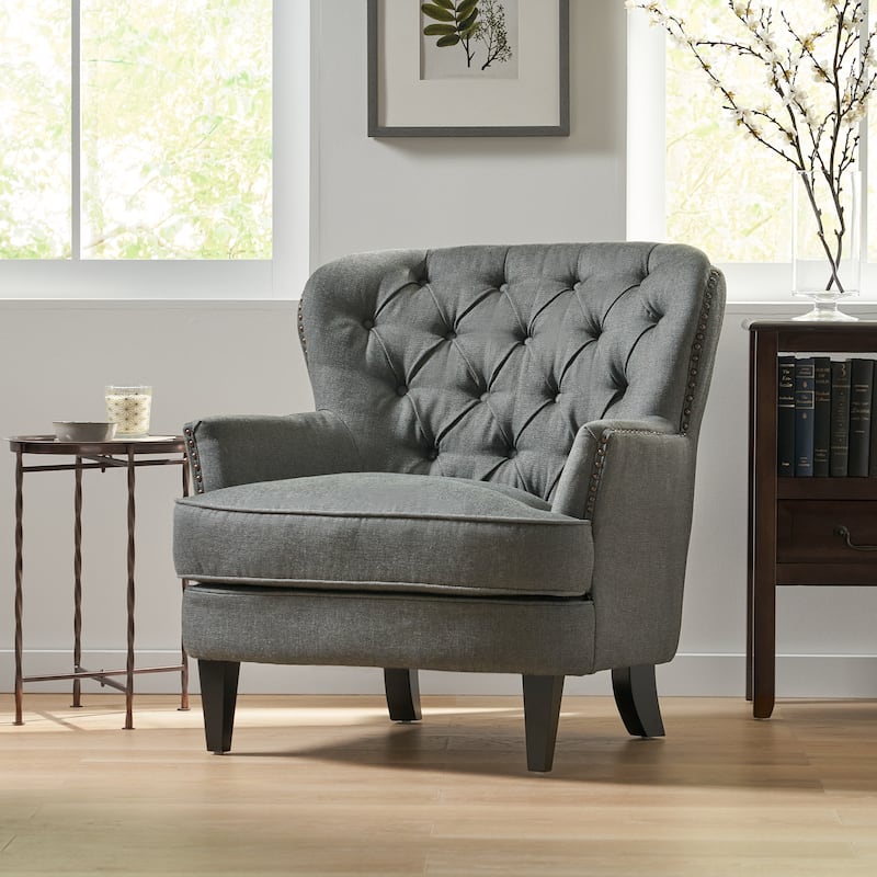 Tafton Tufted Oversized Fabric Club Chair by Christopher Knight Home - 33.50" L x 35.00" W x 34.50" H