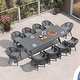 preview thumbnail 11 of 15, PURPLE LEAF Outdoor Dining Set with Patio Aluminium Dining Table and Wicker Rattan Chairs 10person