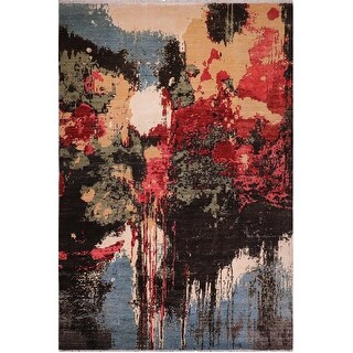 Eclectic Rug Red Eclectic Ziegler Annabell Black Red Wool&Silk Rug - 9'11'' x 13'10 ...