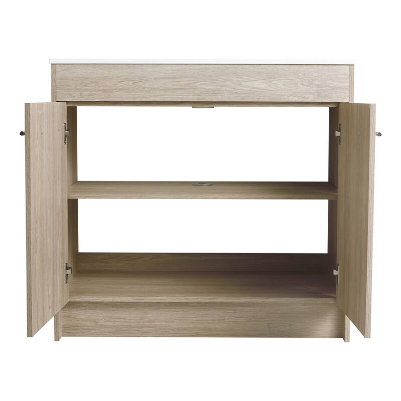 Bathroom Vanity With Sink In 30 Inch, Freestanding Bathroom Vanity With Soft Close Door