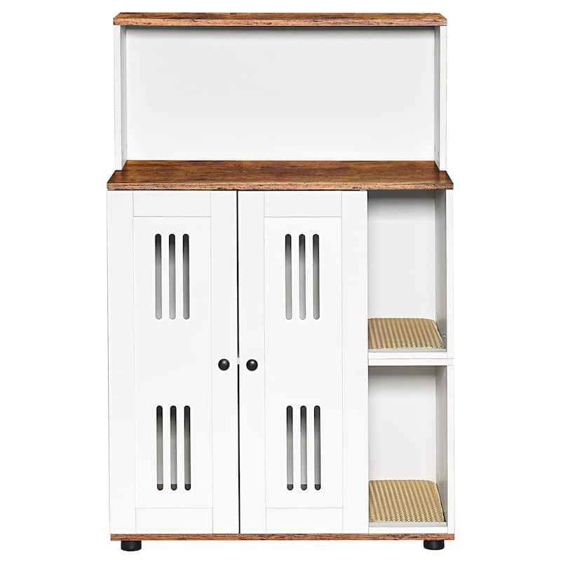 Anmytek Litter Box Enclosure for 2 Cats,Hidden Cat Furniture