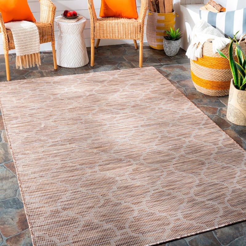 Artistic Weavers Asya Traditional Trellis Outdoor Area Rug - 2'6" x 4' - Light Brown