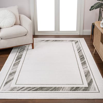JONATHAN Y Draper Classic Border Marble Pattern High-Low Rug