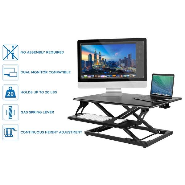 Shop Tabletop Height Adjustable Stand Desk With Keyboard Tray Mi