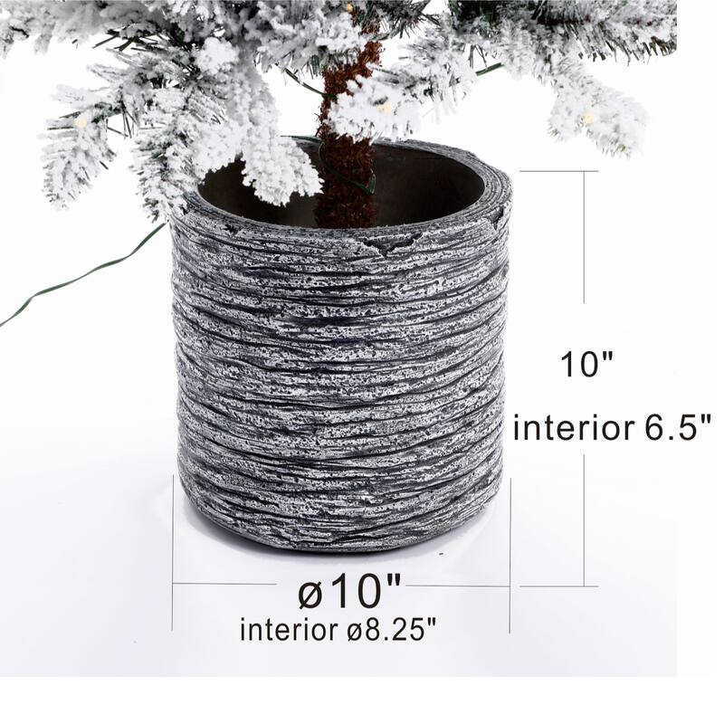 5.6Ft Pre-Lit LED Artificial Slim Fir Christmas Tree with Pot - 66.93" H x 27.56" Diameter