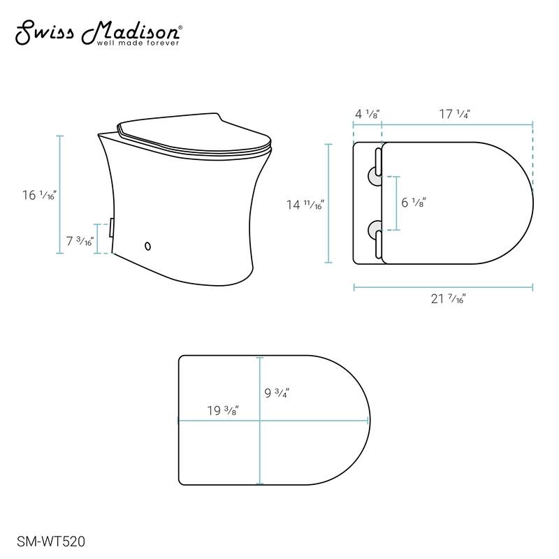 Cascade Back-to-Wall Elongated Toilet Bowl