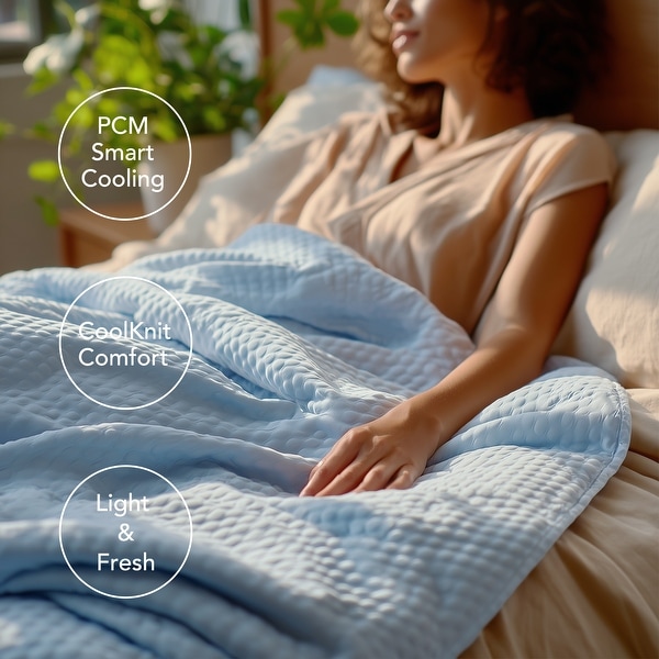 Deconovo PCM Cooling Comforter Textured Blanket 1 PC - On
