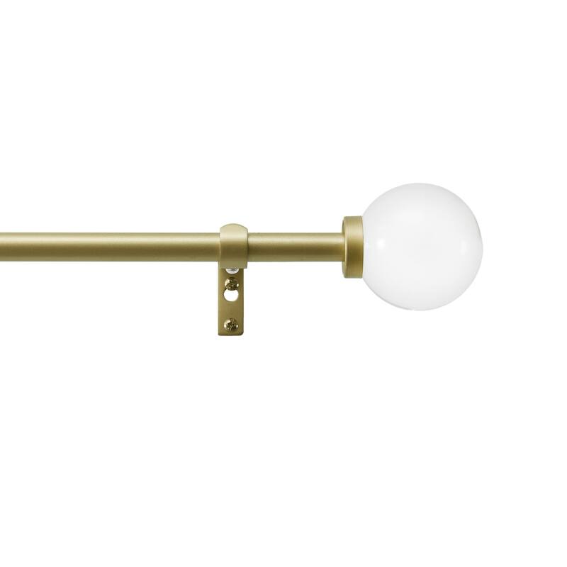 Martha Stewart Beaufort Window Rod and Finial Set - 66''-120'' - Brushed Brass