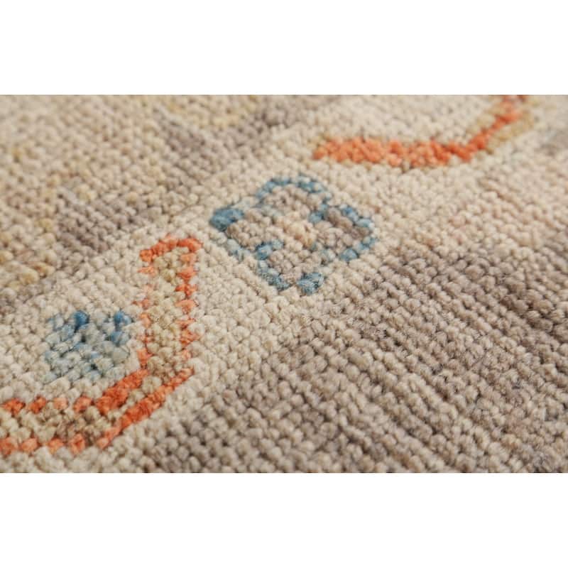 Hand Knotted Oriental 100% Wool Carpet Transitional All-Over Greys & Charcoal Oushak Area Rug - 8' 11'' X 5' 10''