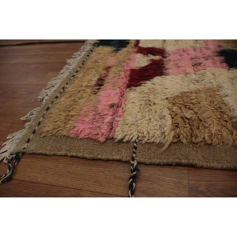 Hand Knotted Oriental 100% Wool Carpet Modern Tribal Multi-Colored Moroccan Area Rug - 10' 0'' X 8' 3''