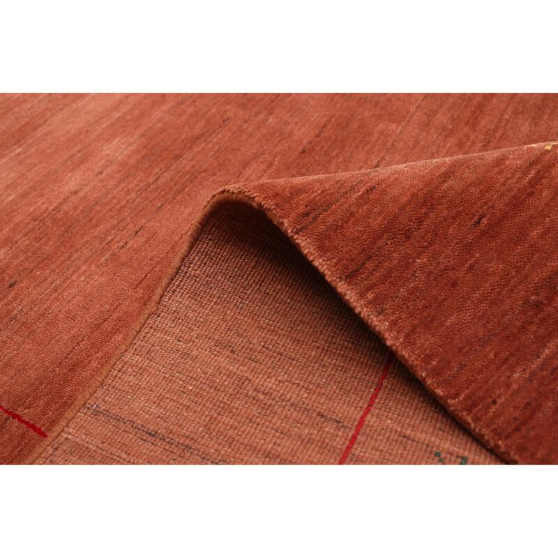 ECARPETGALLERY Hand Loomed Kashkuli Gabbeh Copper Wool Rug - 4'10 x 7'10