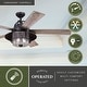 preview thumbnail 2 of 9, Charleston 56 in. New Bronze Outdoor Rod Mount Rustic Ceiling Fan, Reversible Driftwood-Dark Maple Blades, LED Light Kit, Remote
