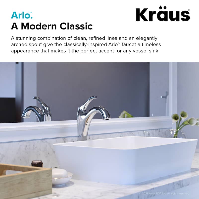 Kraus Pack of (2) Arlo 1.2 GPM Vessel Single Hole Bathroom Faucet with