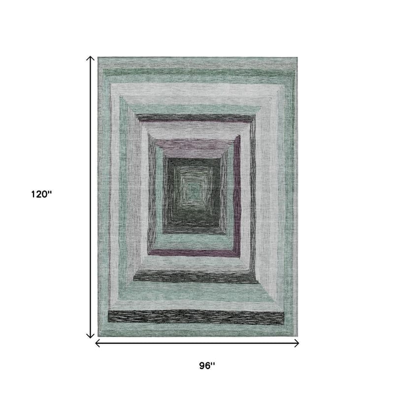 HomeRoots Geometric Transitional Rectangle Outdoor Rug