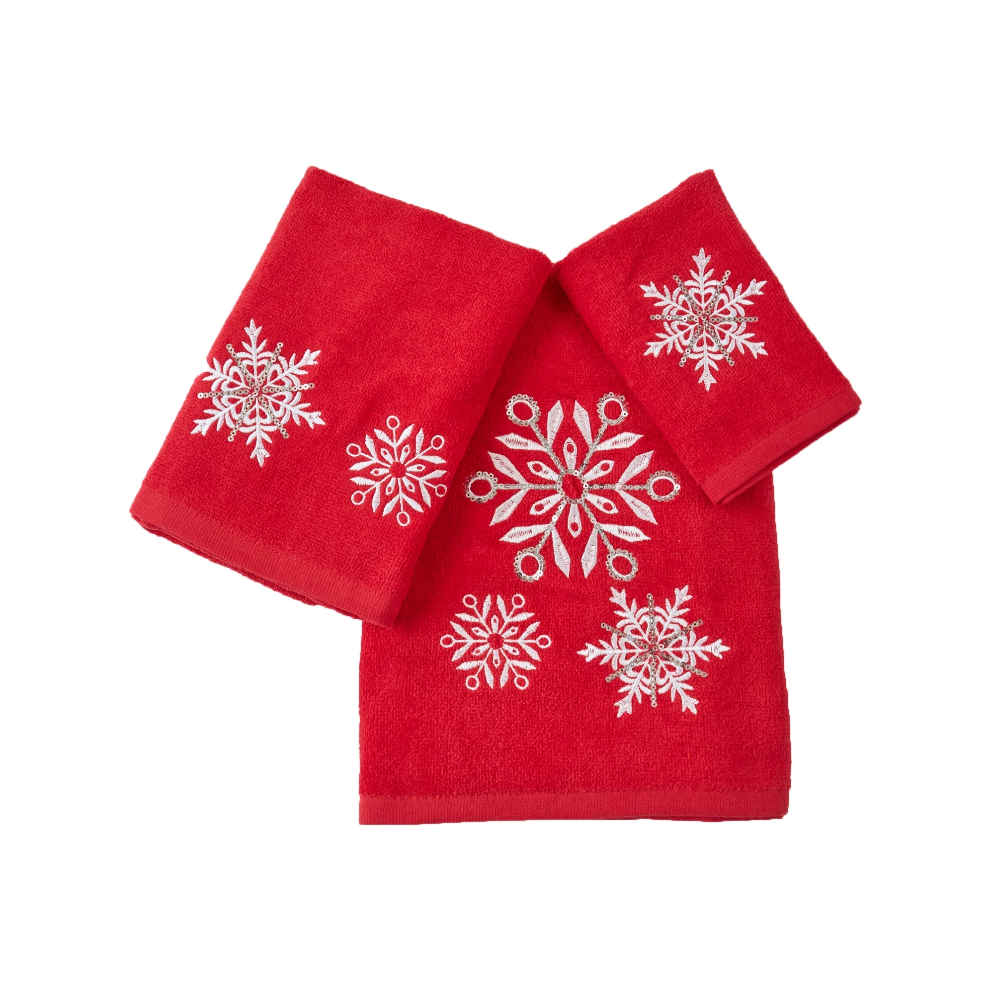 Microfiber Beach Towel, Christmas Snowflake Red