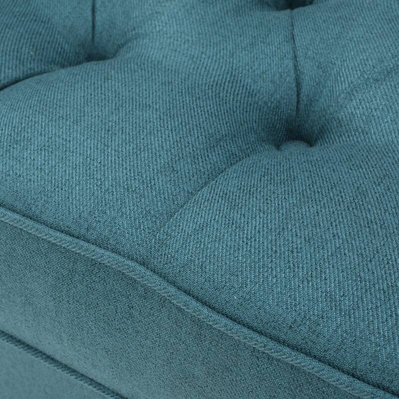 Modern 28" Upholstered Button Tufted Club Chair with Rubber Wood Legs and Nailheads