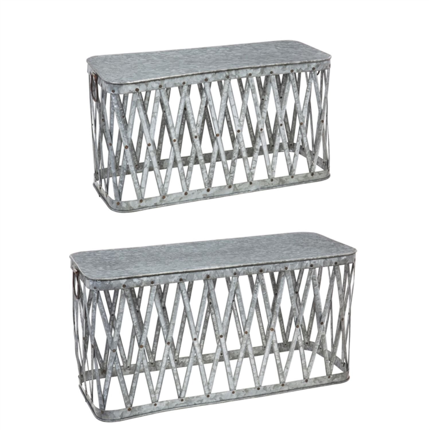Shop 36 Inch And 30 Inch Nested Metal Garden Bench Set Of 2 Overstock 31252109