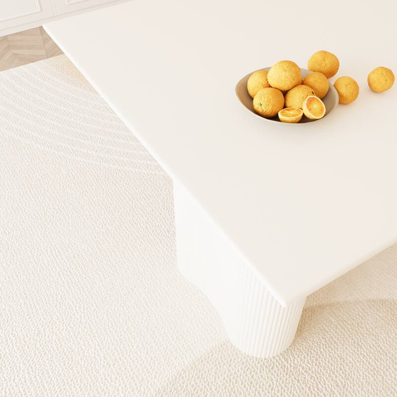 5-Piece Kitchen Table Set for 4, Modern Round Dining Table Set with Carved Legs and PU Leather Chairs for Dining Room