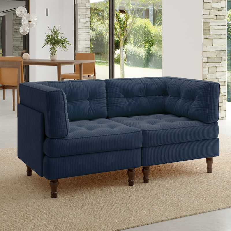 Oversized Sofa Corduroy Tufted Modular Sectional Set