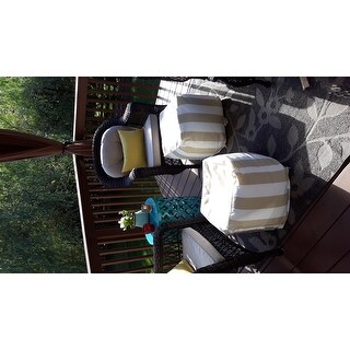Indoor/Outdoor Majestic Home Goods Vertical Stripe Small Cube Pillow