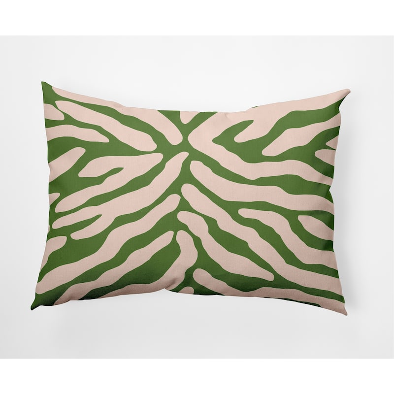 Animal Stripe Decorative Throw Pillow - Light Olive - 14" x 20"