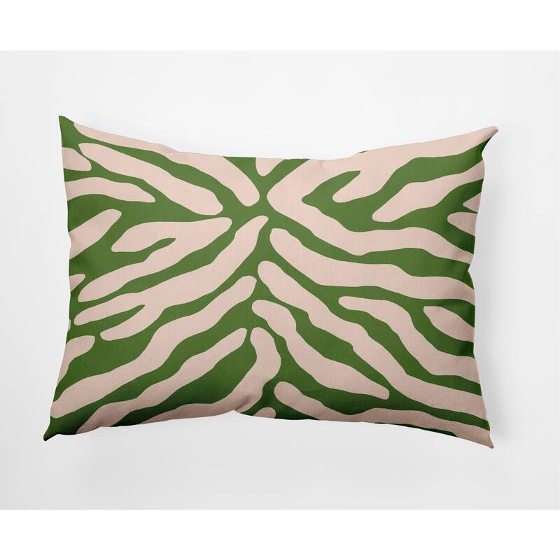 Animal Stripe Indoor/Outdoor Throw Pillow - Light Olive - 14" x 20"