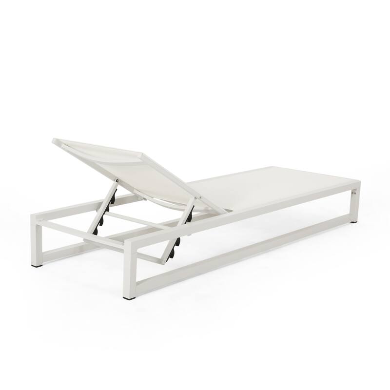 Modesta Outdoor Aluminum Mesh Chaise Lounge by Christopher Knight Home