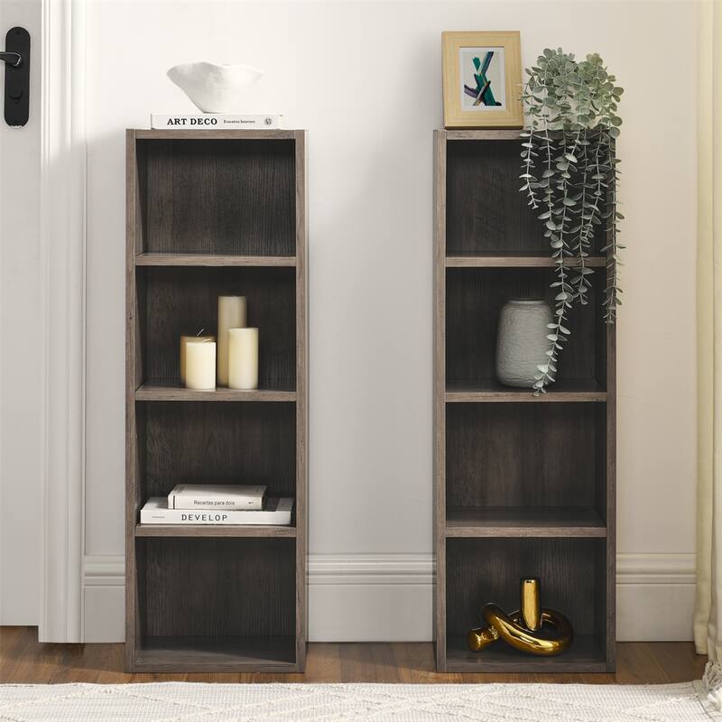 8-Tier Media Tower Rack,Slim Storage Cabinet,Tall Narrow Bookcase