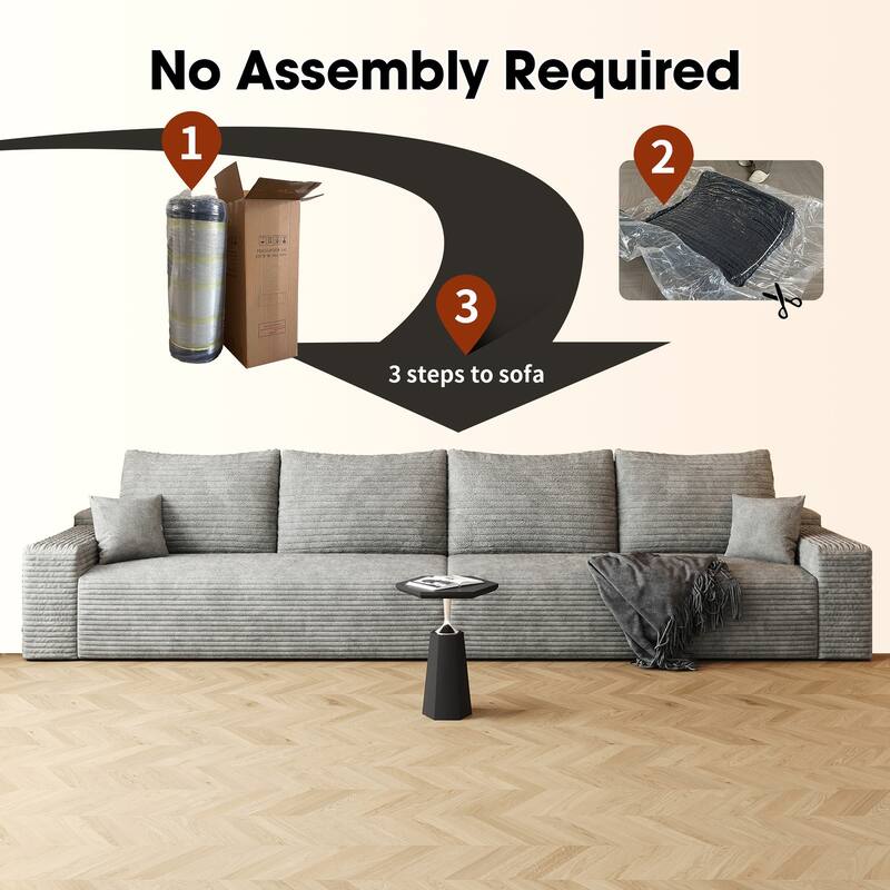 140-in Casual Gray 4 -seater Reclining Sectional - 8' x 10'