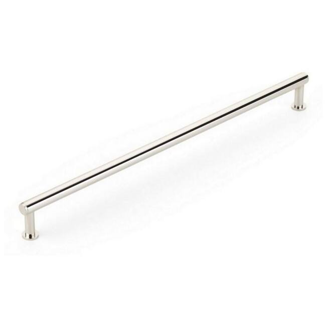 Schaub and Company Pub House 12" Center to Center Smooth Bar Solid - Polished Nickel