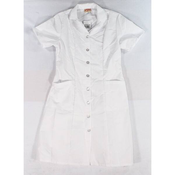 Shop Red Kap White Womens Size Small S Short Sleeve Button Scrub Jacket Overstock 27199030