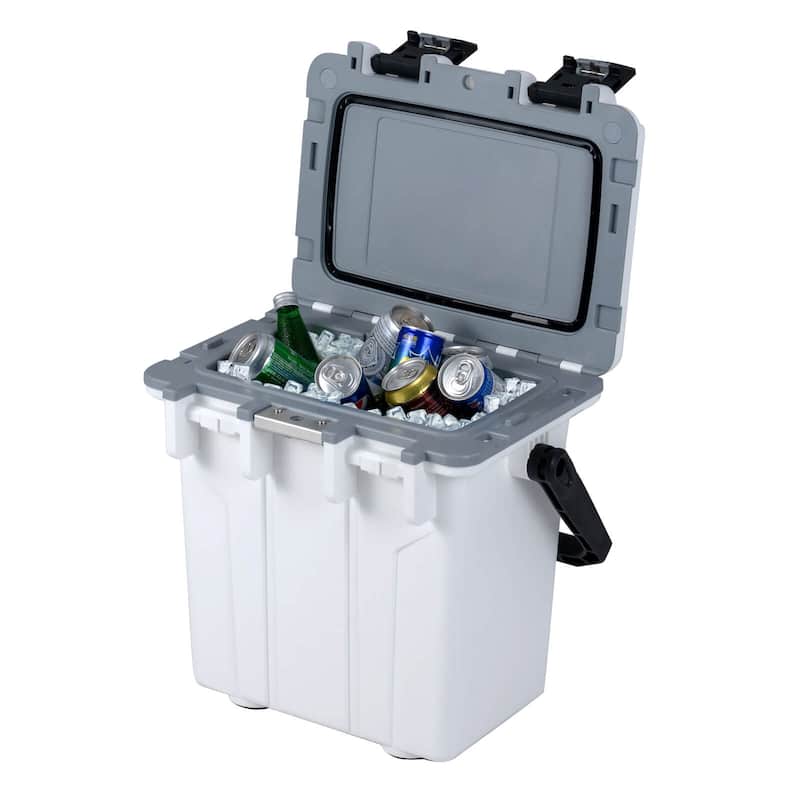 Costway 21 QT Ultra-Light Injection Molded Cooler with Swing-up Handle - See Details - White