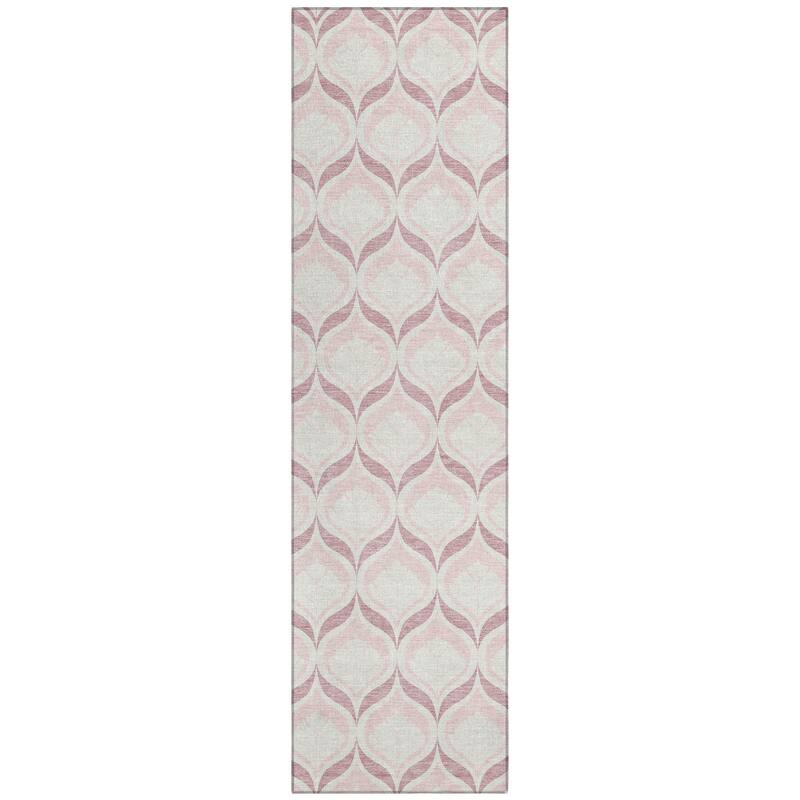 Machine Washable Indoor/ Outdoor Modern Trellis Chantille Rug