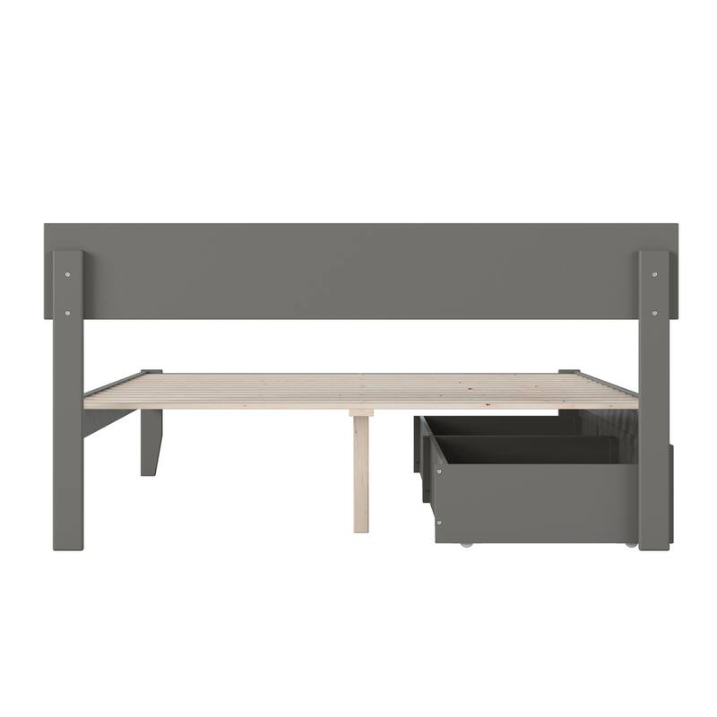 Boston Modern Contemporary Bed with 2 Extra Long Drawers